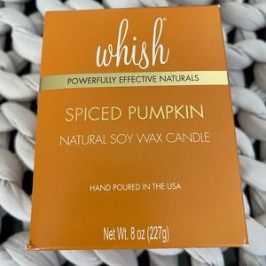 Whish Candle Spiced Pumpkin Natural Soy Wax Candle Brand New in Box NWT